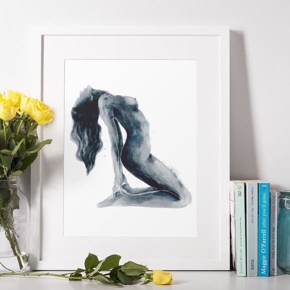 Watercolor Abstract Nude Woman Portrait Print Poster Unframed - Picture 5 of 8